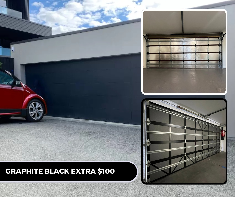 Garage Door Insulation Melbourne Graphite Infused Black Aluminum Silver Oversize Extra Large Garage Door